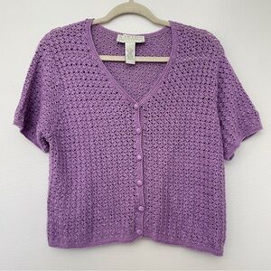 Vintage Norton McNaughton Crochet Knit Sweater